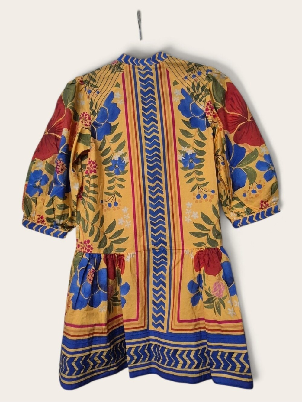 FARM Rio NWT Yellow "Floral Yard" Cotton Mini Dress XXS - Picture 6 of 6
